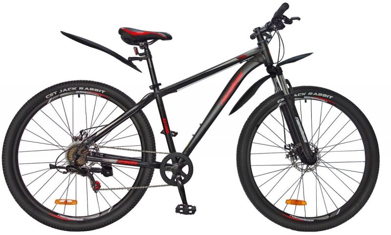 Велосипед 29 NAMELESS S9100D (DISK) (7-ск.) Черный матовый/красный (рама 17) 2024г