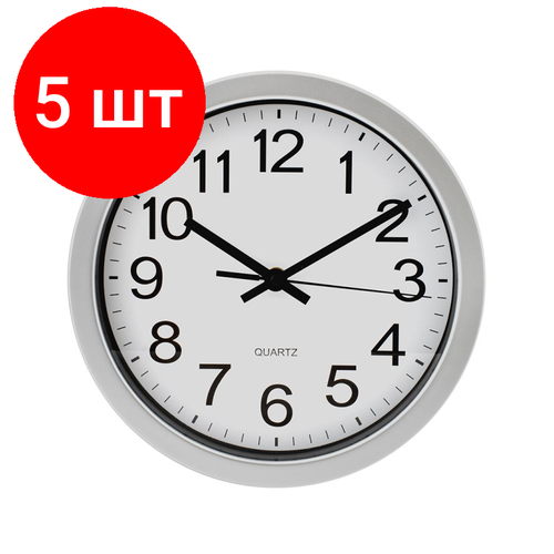 Комплект 5 штук Часы настенные Классика Д245 Ш245иВ40 белый серый Fancy69 7991₽