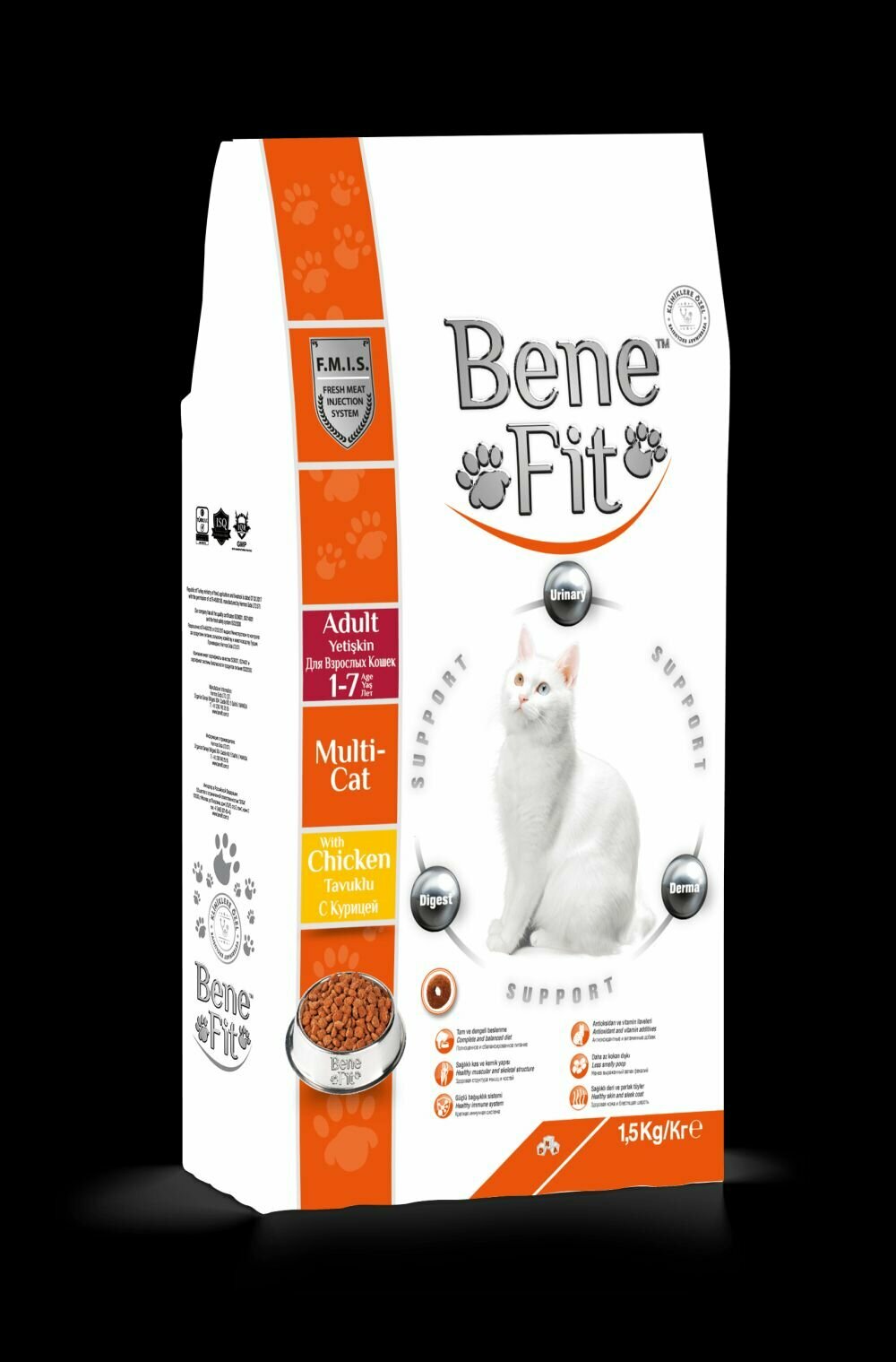 #(У)Benefit 600062 Adult Multi-Cat with Chicken Корм сухой д/кошек с курицей 1,5 кг