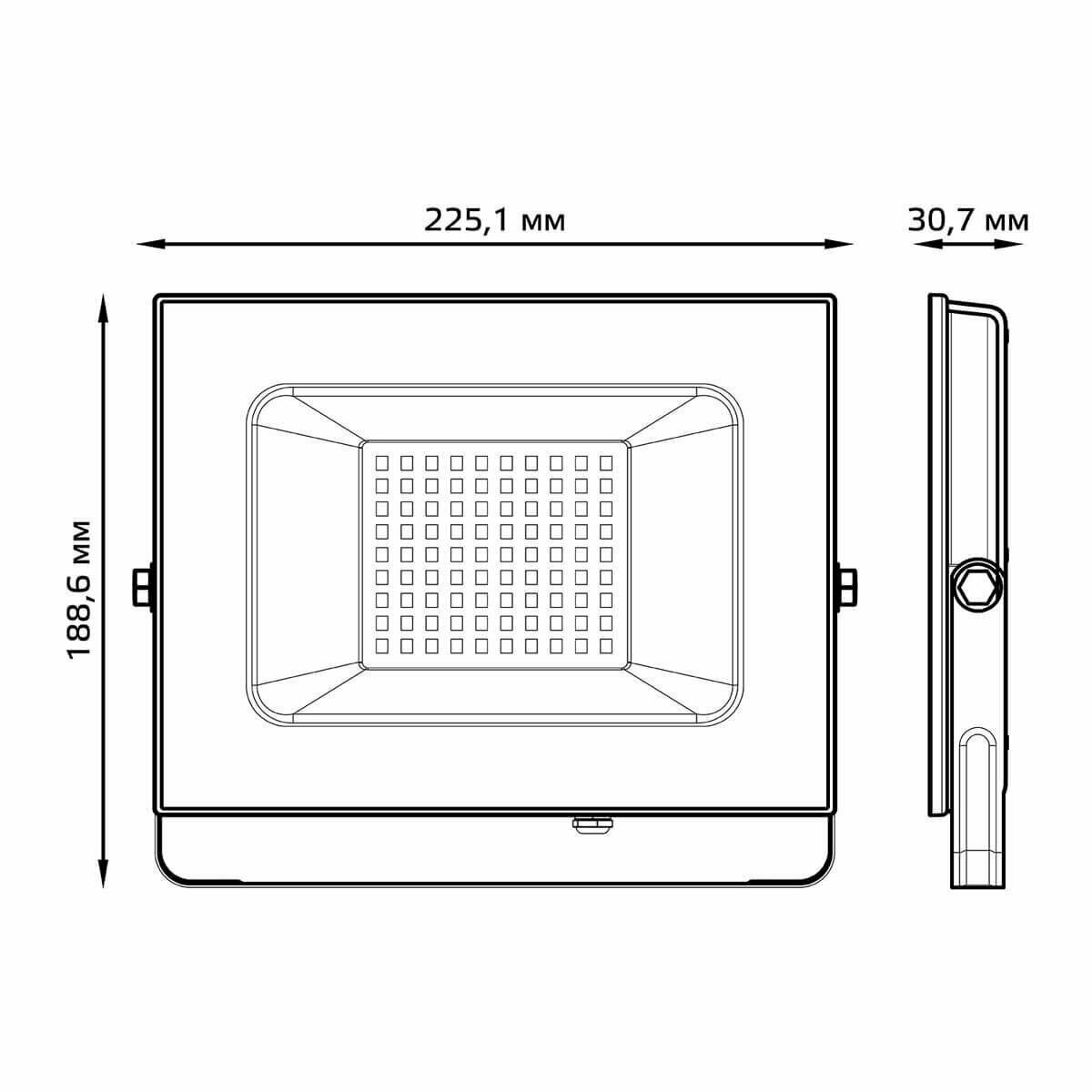 613120300 Прожектор светодиодный LED 100W 7000lm IP65 6500К белый 1/12 Gauss - фото №20