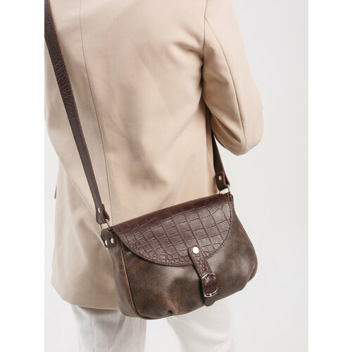 Сумка кросс-боди Igermann, фактура гладкая, коричневый сумка планшет igermann фактура гладкая коричневый