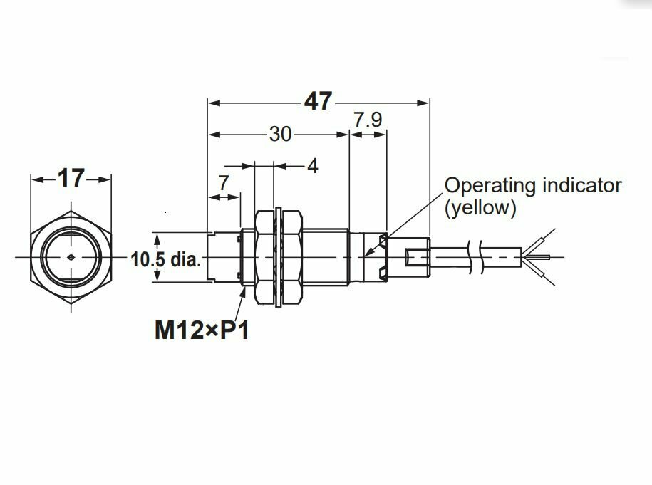 Датчик индуктивный Омрон E2B-M12KN05-WP-B1 2M Original — фото 1