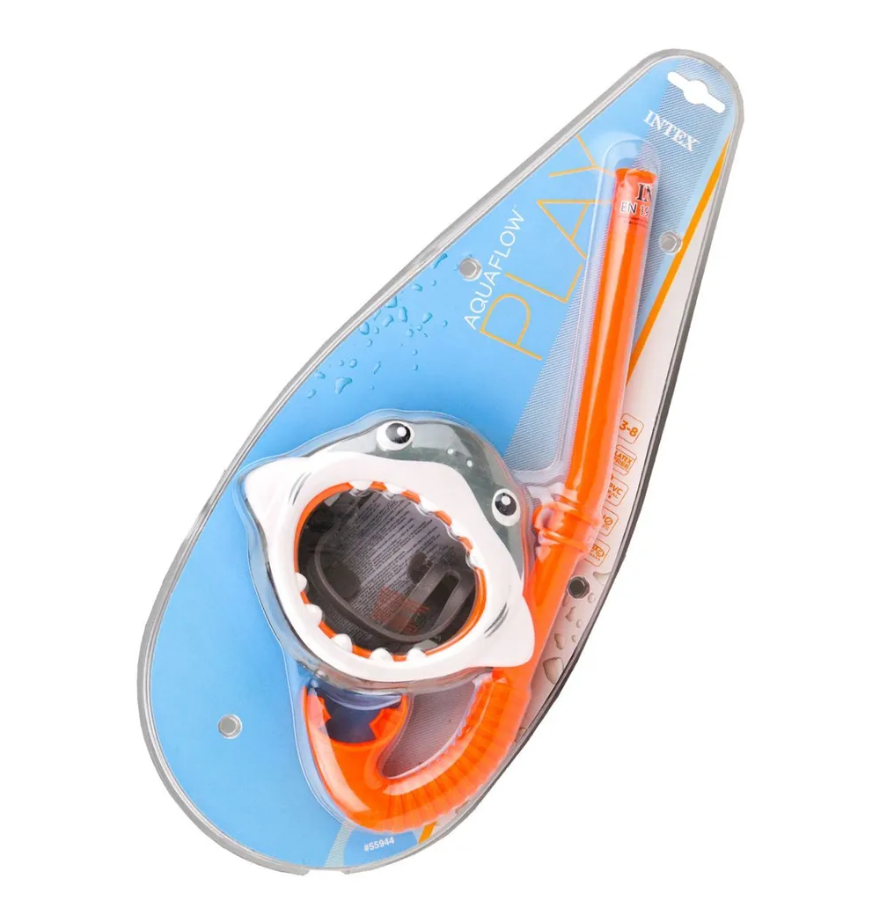 Набор для плавания: маска с трубкой, 3-8 лет, SHARK FUN SET Intex 55944