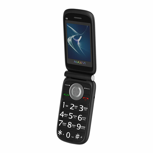 Телефон MAXVI E6, 2 SIM, черный телефон maxvi b6 2 sim маренго