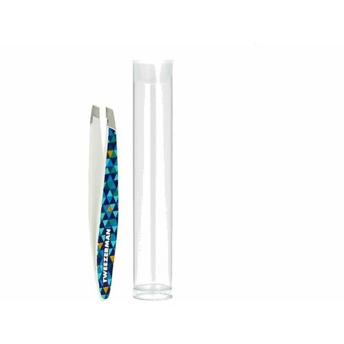 Мини-пинцет скошенный TWEEZERMAN MINI SLANT TWEEZER Blue Mosaic