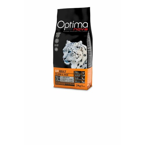 Корм сухой Optima Nova Cat Adult Salmon & Rice 2 кг для взрослых кошек всех пород (лосось и рис) низкозерновой