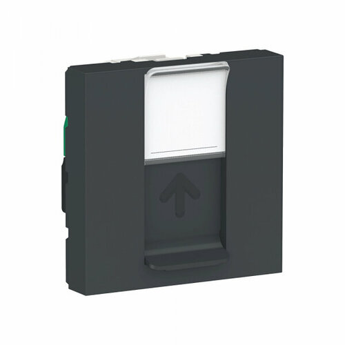 Schneider Electric Unica Modular Антрацит Розетка компьютерная, RJ45, одиночная кат. 5е UTP, 2 модуля