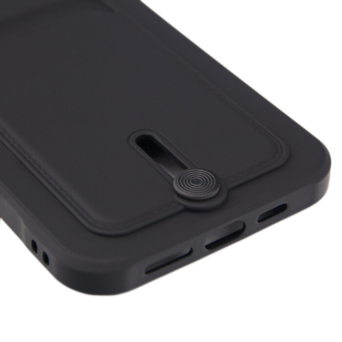Чехол для iPhone 12 Pro Max с отделением для карт Button Card Case черный
