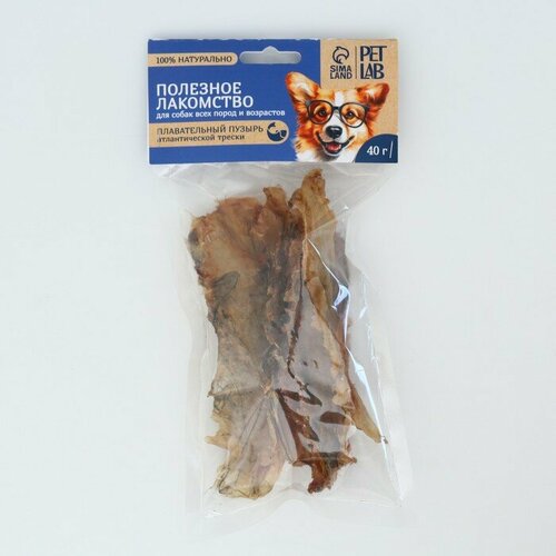 Лакомство для собак натуральное PetLab Плавательный пузырь атлантической трески 40 г комплект из 6 шт 2541₽