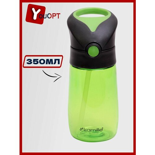 Бутылка детская для воды 350мл из пластика зеленый розовый голубой 739₽