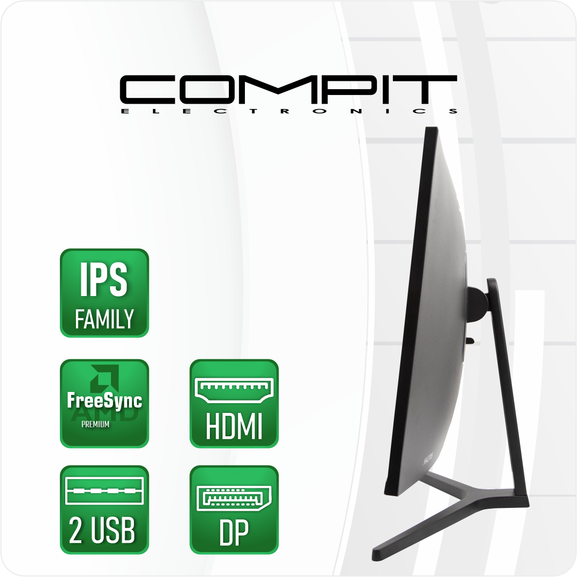 Монитор для компьютера COMPIT HA2705 Series I 27" 3840х2160 4К 60Гц — фото 1