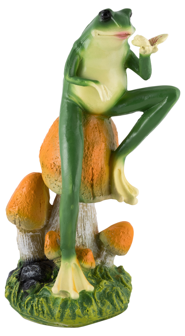 фото Фигурка садовая "Лягушка с бабочкой" H-39см (169424)