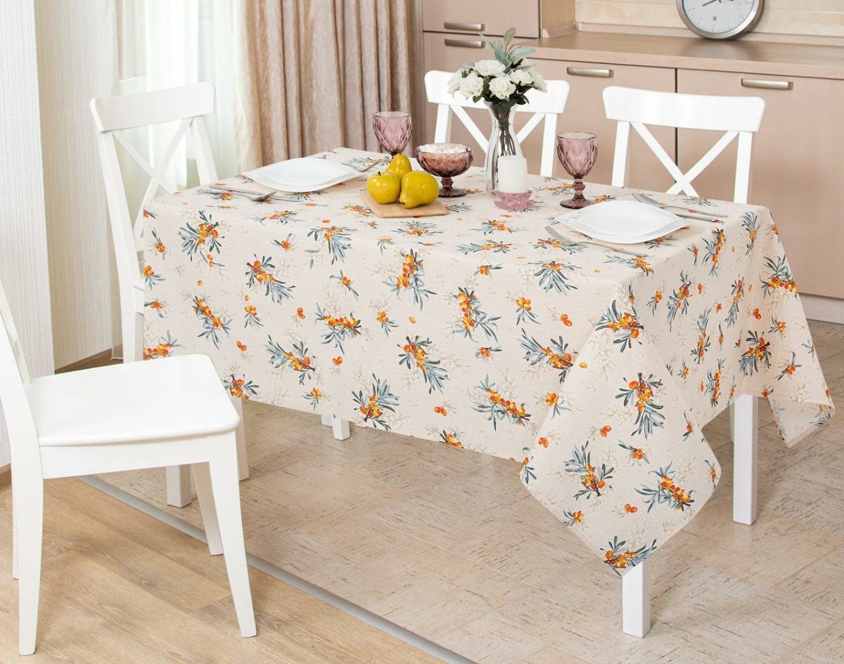 фото Скатерть на стол/150х150/тканевая/рогожка/хлопок/Арт Постель