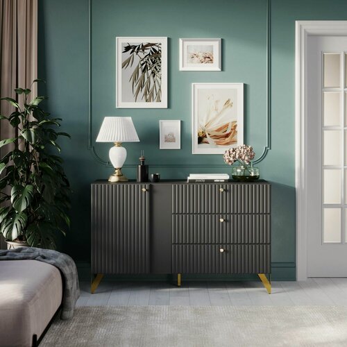 Изображение товара НК мебель комод RENO КД-3 138х42.6x84 см Черный