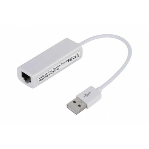 Переходник Bion USB A - RJ45, 100мб/с, 10 см, белый (BXP-A-USBA-LAN-100)