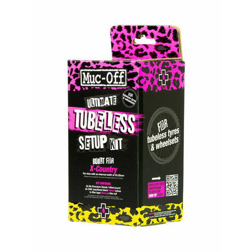 Бескамерный комплект Muc-Off Tubeless Kit - XC/ Gravel черный, розовый, черный