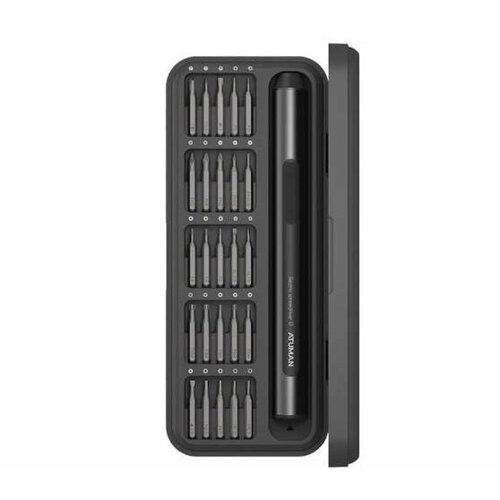 Отвертка аккумуляторная, Xiaomi, электрическая отвертка с набором бит, 24 в 1, серого цвета