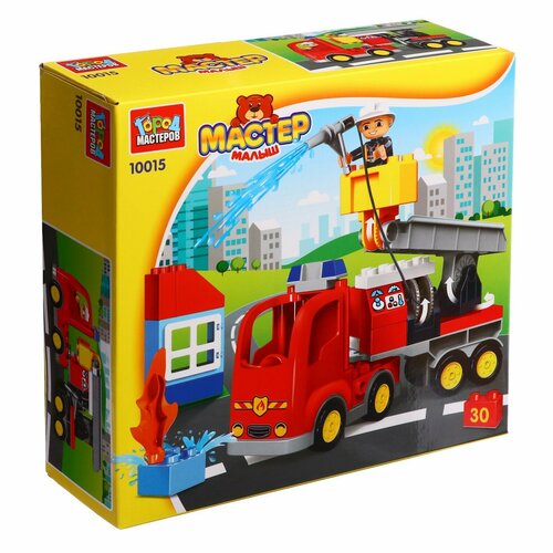 Конструктор «Пожарная машина», большие кубики, 30 деталей конструктор пожарная машина 176 деталей