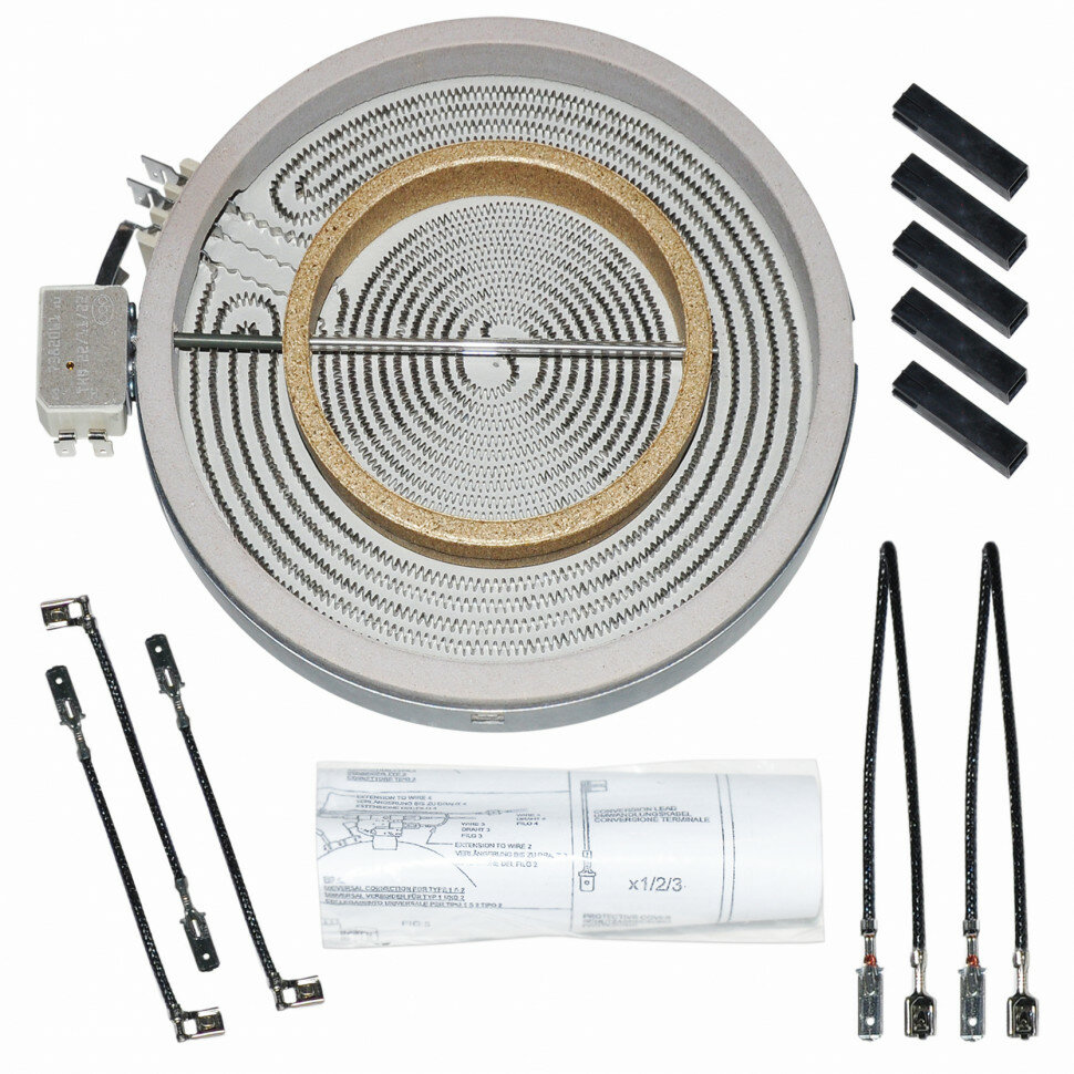 фото Конфорка электрическая стеклокерамика 2х зонная 2100/700W D=230/120мм, зам. C00339918 481231018895