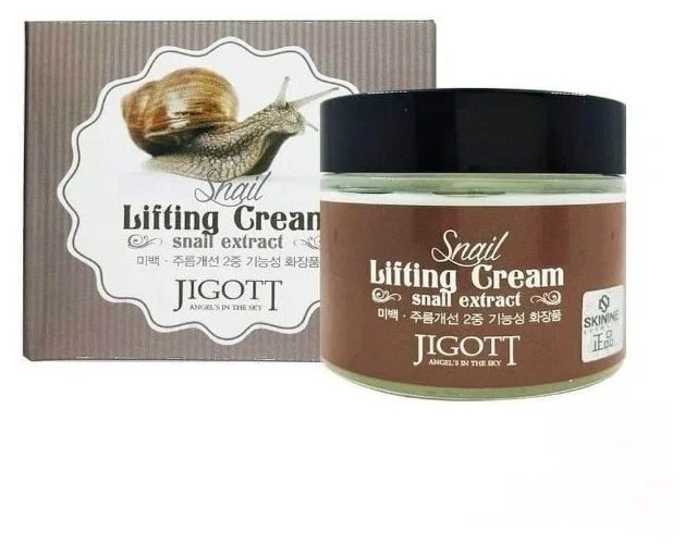 Jigott Подтягивающий крем для лица с экстрактом слизи улитки Snail Lifting Cream, 70 мл