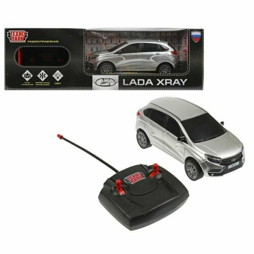 Технопарк Машина радиоуправляемая, LADA XRAY, световые эффекты, 18 см, серебряный машина радиоуправляемая lada xray световые эффекты 18 см серебряный