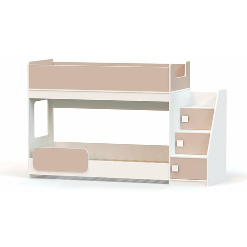 Кровать двухъярусная с угловой лестницей Ridgimmi 43 белаякапучино 31936₽