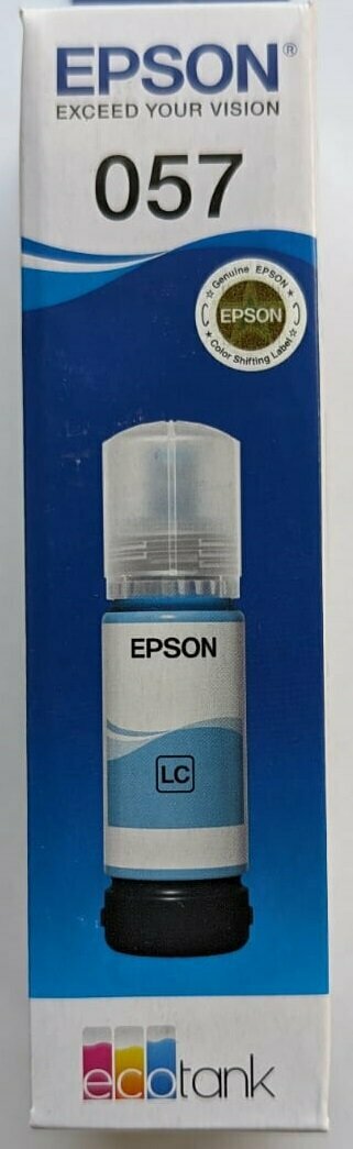 Контейнер с чернилами Epson №057 оригинальный, цвет светло-голубой, 70 мл, для L8050, L18050