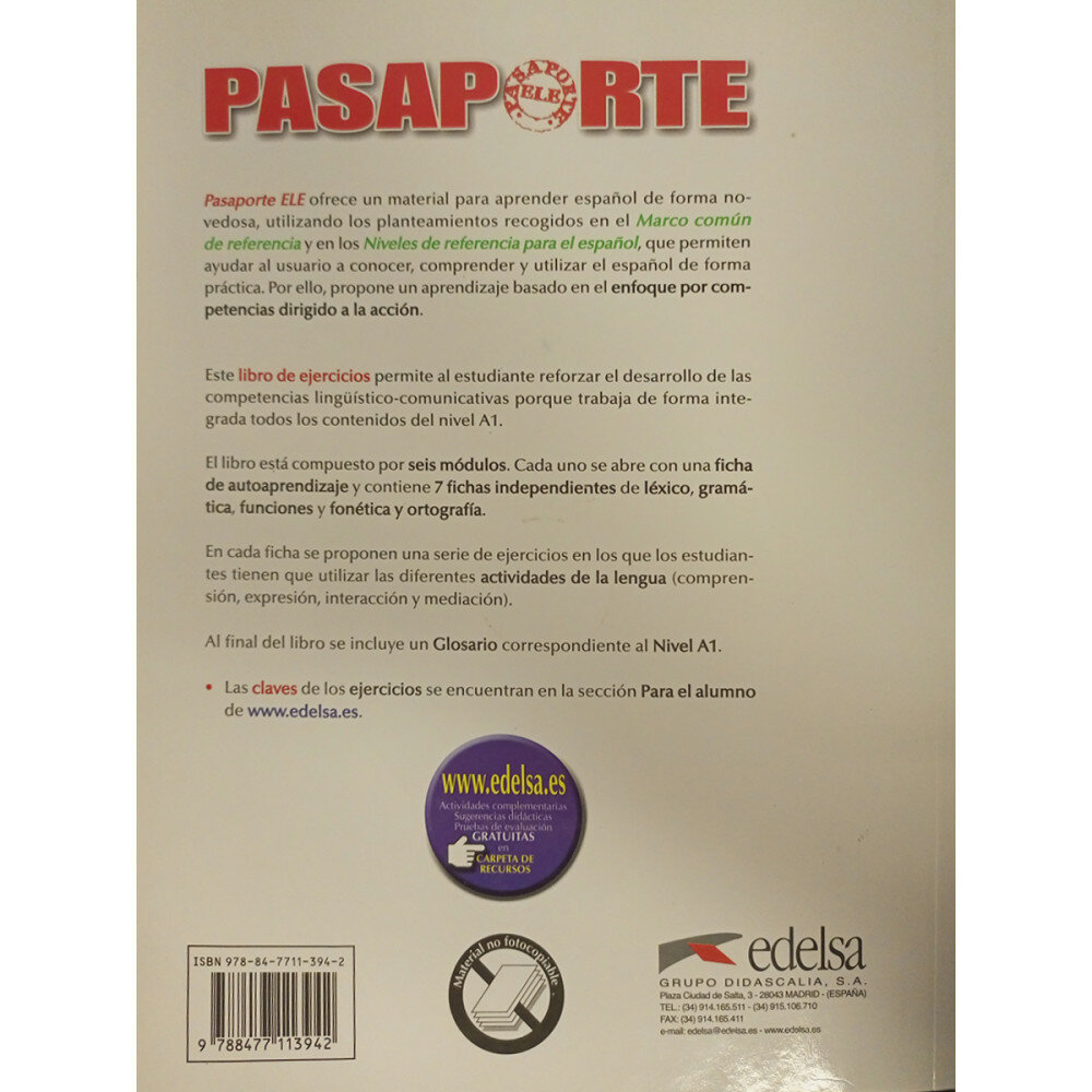 Книга Pasaporte Ele 1 (A1) - Ejercicios + CD Audio - фото №3
