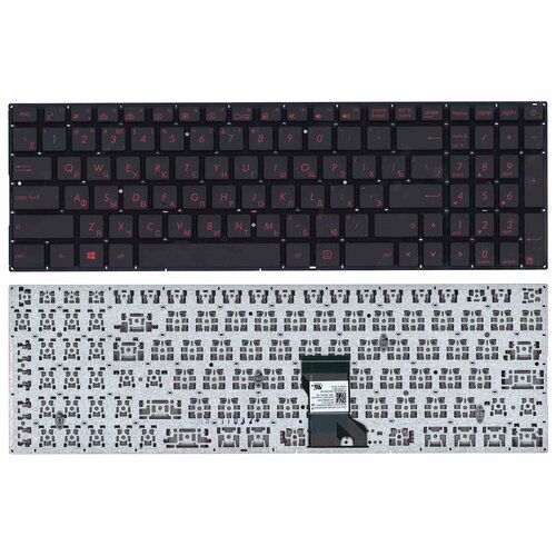 Клавиатура для ноутбука Asus N541, N501 черная, шрифт красный, с подсветкой аккумулятор iqzip для ноутбука asus n541 14 8v 4520mah pn c41 n541