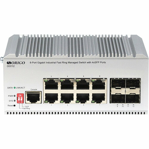 ORIGO OI3112A1A Промышленный управляемый L2 коммутатор 8x1000Base-T 4x1000Base-X SFP 28936₽