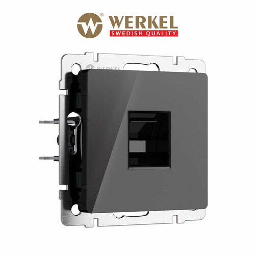 Розетка Ethernet RJ-45 Werkel W1181048 черный акрил IP20