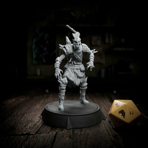 Миниатюра зомби с подставкой, серого цвета, распечатана на 3d принтере в масштабе 75 мм аксессуар для настольных игр фигурка пират зомби нежить undead днд dungeons