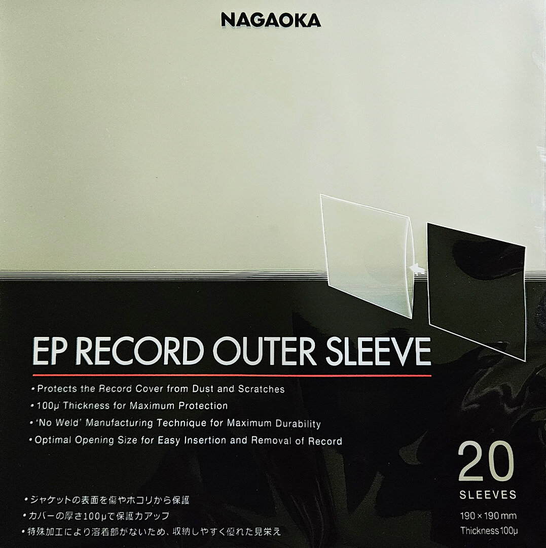 Nagaoka JC-20EP - Конверты для защиты 7 дюймовых виниловых пластинок 20 шт защитные внешние пакеты из полированного полипропилена