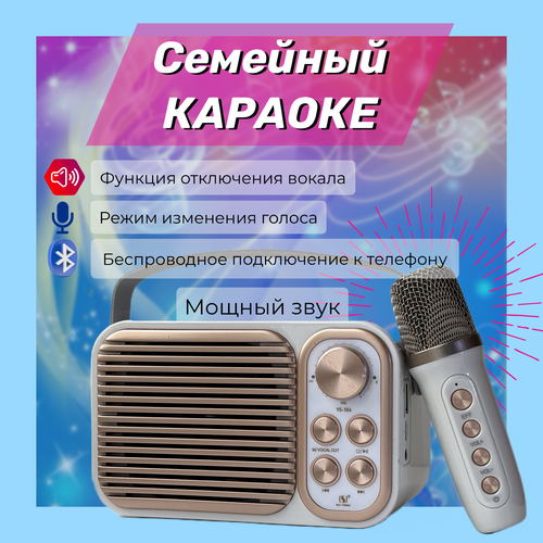 Беспроводная колонка с микрофоном для караоке белая 399000₽