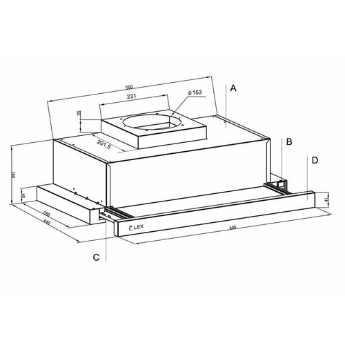 Встраиваемая вытяжка LEX Hermes G 600 White белый 969000₽