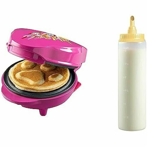 Вафельница Bestron Paw Patrol Мини-вафельница в уникальном дизайне Paw Patrol Размер вафель Диаметр 10 см Официально лицензированный продукт Цвет Розовый Лопатка для теста со шкалой Диспенсер для теста на 700 мл 1353700₽