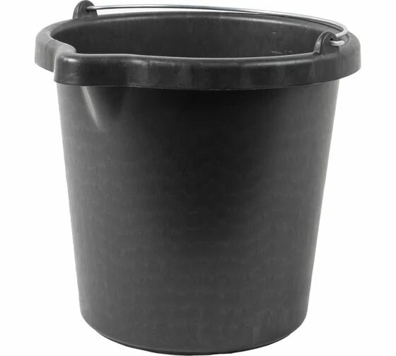 фото Строительное ведро КЭС черное, с носиком 12 л