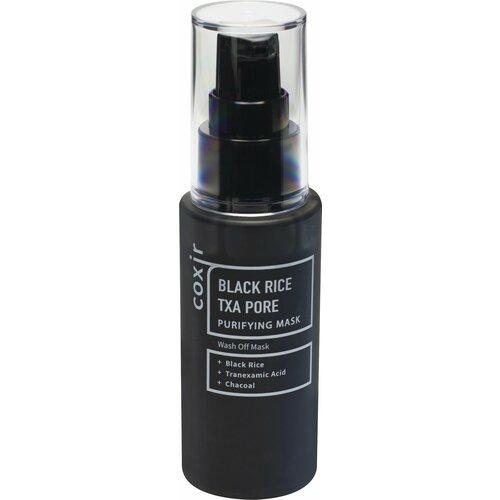COXIR Маска для глубокого очищения пор с экстрактом черного риса, уходовая корейская косметика 50мл Black Rice TXA Pore Purifying Mask