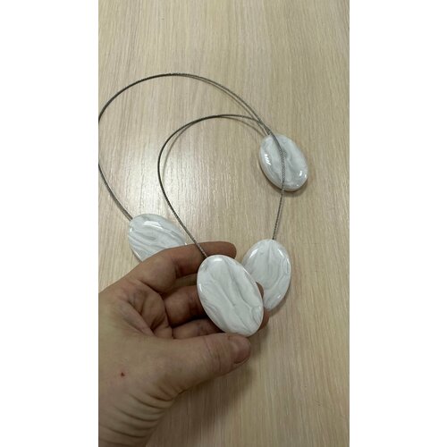 Подхват магнитный овал мрамор белый 320₽