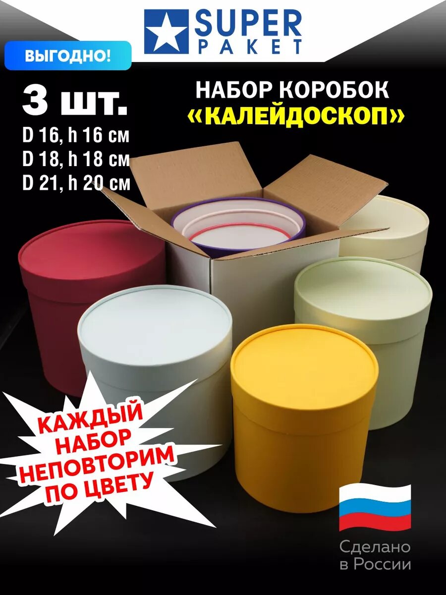 Круглые шляпные коробки набор с крышками