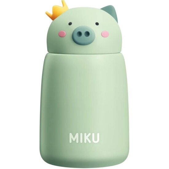 Термос детский Miku Король Свин TH-KD-320LGR, светло зеленый, 0,32 л