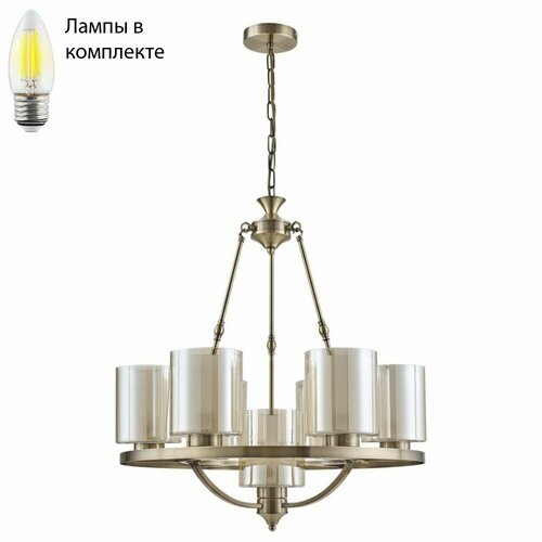 Люстра подвесная с Led лампочками в комплекте LUMION 6524/7+Lamps золотой