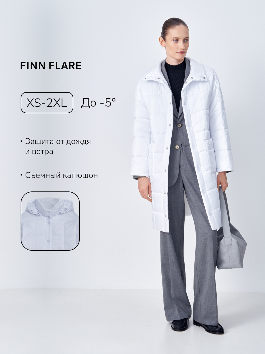 Пальто FINN FLARE FAE110133, размер 2XL(176-104-110), белый