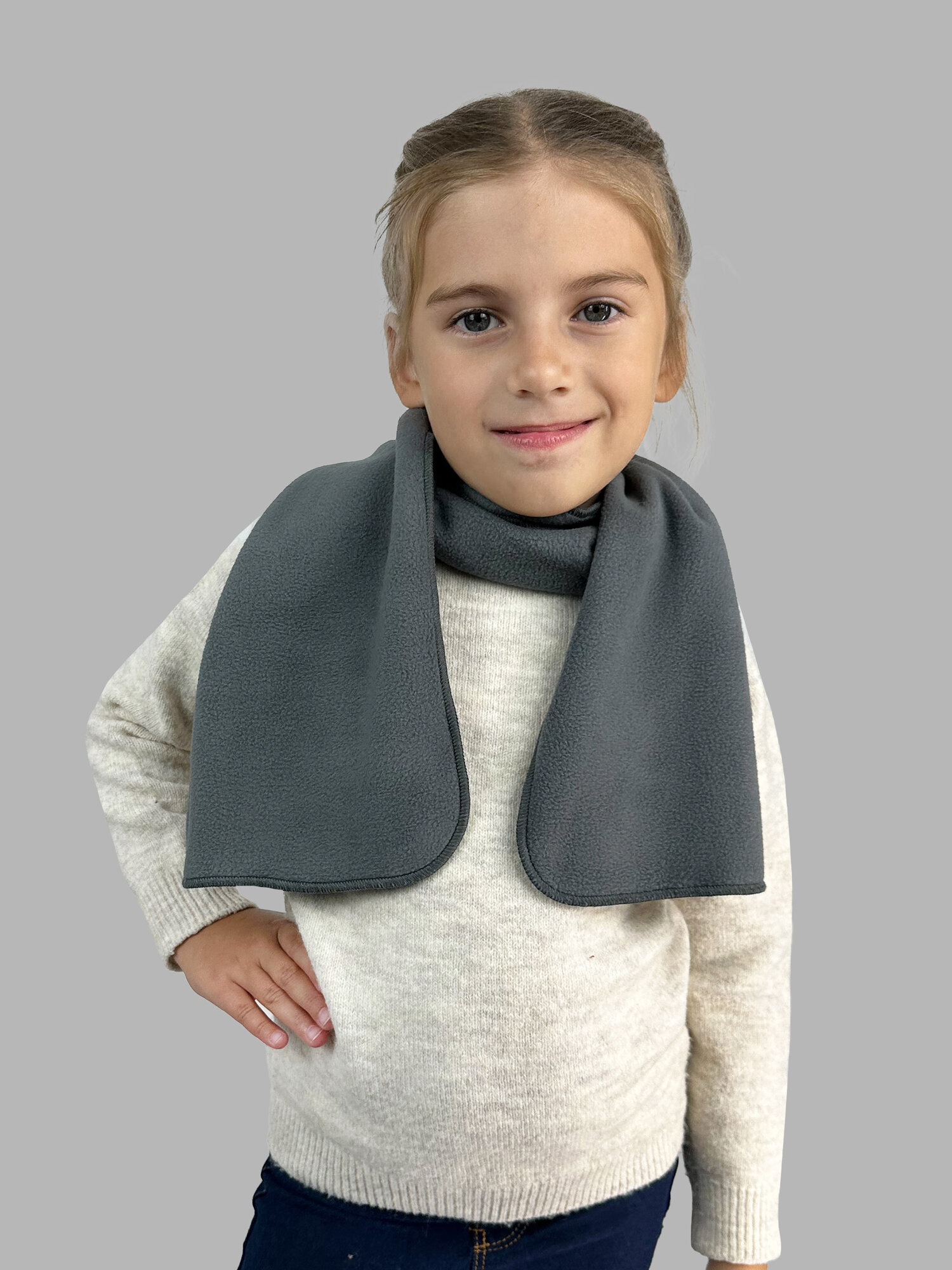 Шарф Body Pillow для детей,120х19 см, серый — фото 1