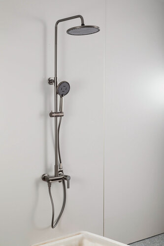 Изображение товара Душевая стойка FRAP F2488-9, оружейная сталь, латунный корпус