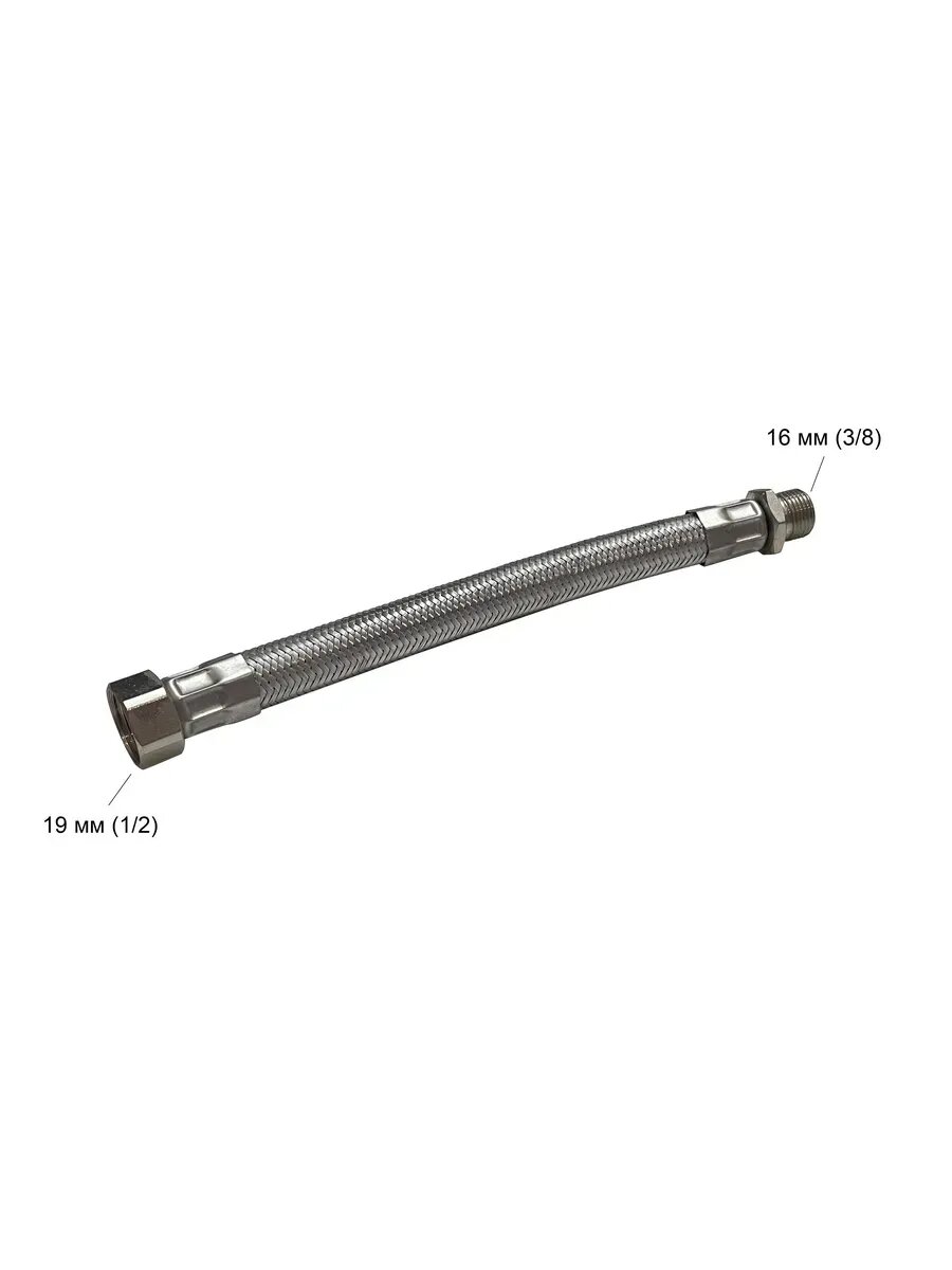Шланг в металлооплетке 3/8"*1/2" н/в L-240 мм./1100/45С Прима — фото 1