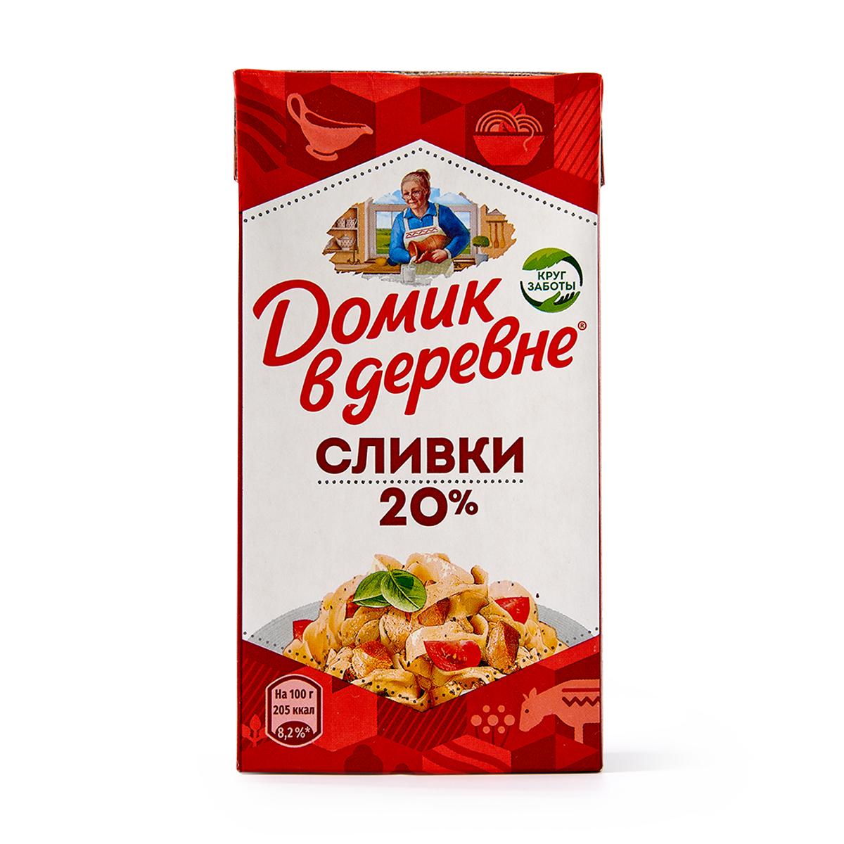 Сливки Домик в деревне, 20%, стерилизованные, без заменителя молочного жира