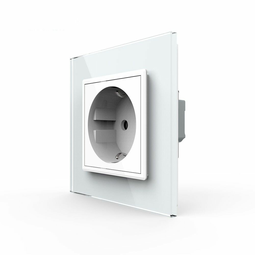 Розетка LIVOLO Original VL-C7TC16A-2WPS01, комплект с рамкой, 16A, 1 пост, с зажимами, белая надёжность и стиль в одном