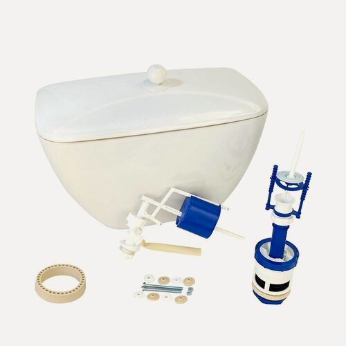 Изображение товара Бачок для унитаза Комфорт боковая подводка Лобненский стройфарфор с арматурой РБМ (АС-5.1, шток белый)