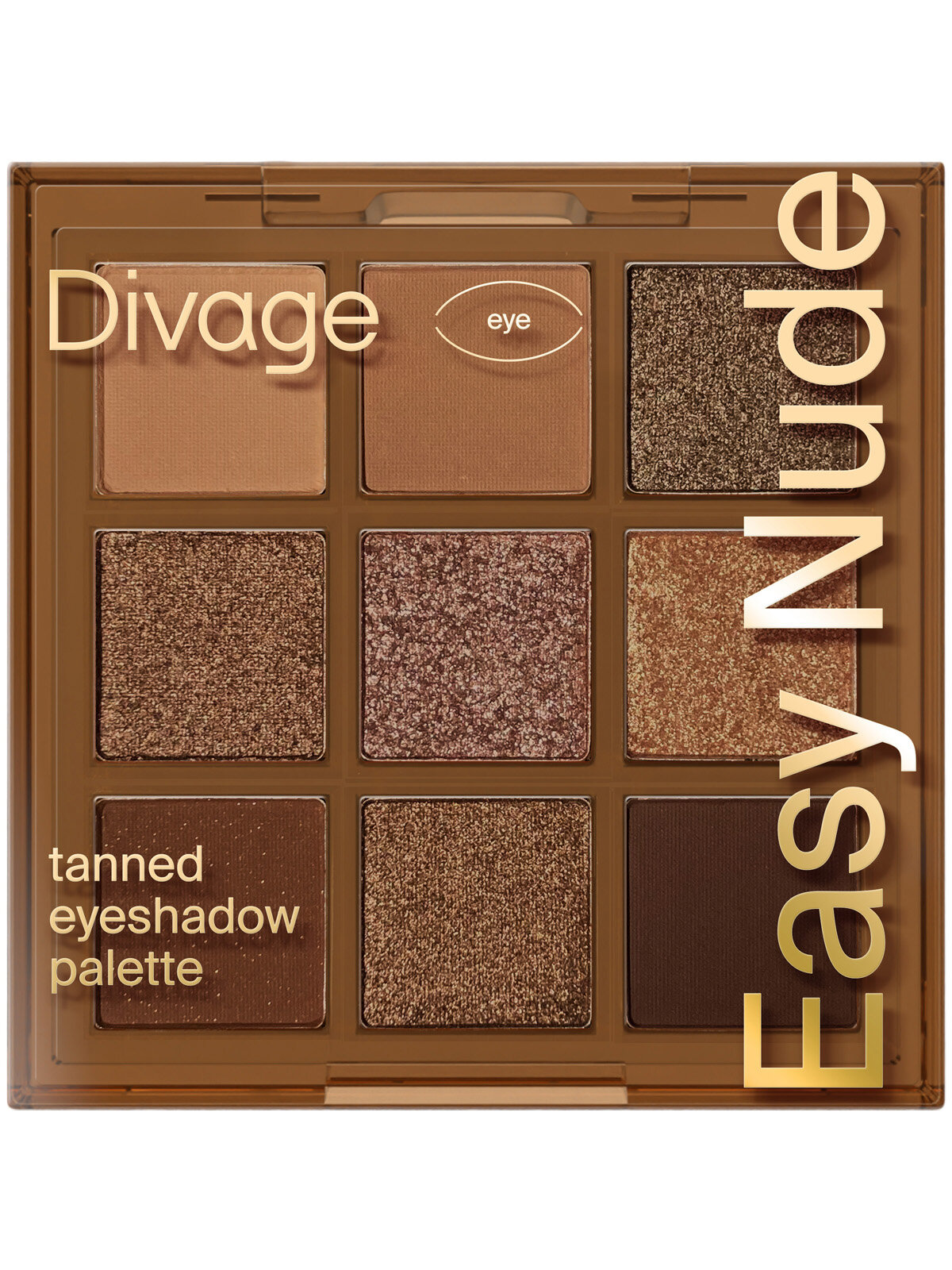 Палетка теней для век Divage Easy Nude, тон: Tanned, 9 цветов, 9г